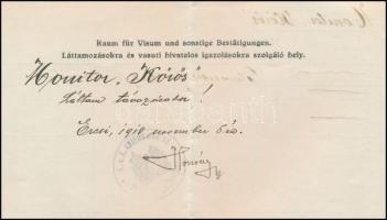 1918 A Kőrös monitor menetlevele két db SMS Kőrös hadihajó bélyegzővel