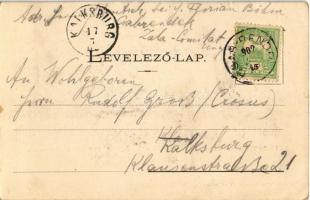 1902 Sümeg, Kisfaludy Sándor szülőháza és szobra. Horvát Gábor kiadása  (EK)