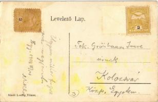 1908 Balassagyarmat, Magyar Király szálloda, étterem és kávéház, biliárdasztalok, pincérek. Kiadja L...