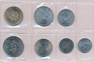 Új-Kaledónia 1952-82. F (7xklf) lezárt fóliatokban T:1 New Caledonia 1952-82. Francs (7xdiff) in sealed foil C:UNC Krause KM#10,14,4,11,12,13,15