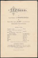 1897 Az Operaházban a román király és királyné látogatása alkalmából rendezett díszelőadás részletes...