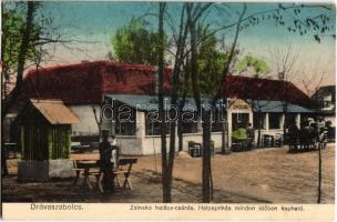 Drávaszabolcs, Zsinsko halászcsárda, étterem, halpaprikás minden időben kapható. Kiadja Bosnyák András + 1931 Kovácsháza pü. pecsét
