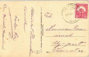 1929 Dunakömlőd (Paks), Várhegy, Községháza, utcakép, üzlet (EK)