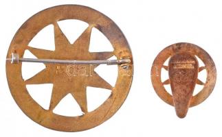 ~1920-1940. "Szegénygondozó Egyesület - Viseld Gondját" zománcozott fém jelvény és miniatű...