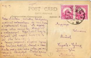 1927 Gyömrő, Strandfürdő, fürdőzők, evezős csónak, sport. photo