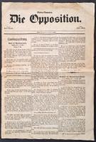 1848 a Die Opposition radikális bulvárlap október 9-i különszáma, érdekes aktuális hírekkel, német nyelven / 1848 Die Opposition, tabloid journal written in German