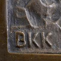 1935 Bóna Kovács Károly (1897-1970): Ferenc-Akna-Szentelés emlékére, Várpalota, bányász bronz plaket...