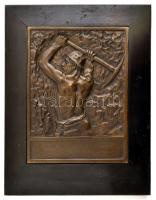 1935 Bóna Kovács Károly (1897-1970): Ferenc-Akna-Szentelés emlékére, Várpalota, bányász bronz plaket...