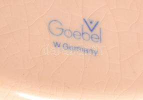 Goebel/Hummel esernyős kisfiú kutyával, kézzel festett kerámia, jelzett, apró kopás nyomokkal, m:13 ...