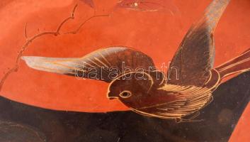 Festett fa lakk tálca, apró hibákkal, d:28 cm