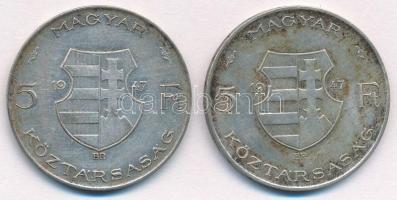 1947. 5Ft Ag (2x) "Kossuth" T:2- patina
Adamo F8.1