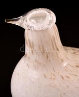 Iittala vízimadár, finn asztali üvegdísz, fújt, kézzel festett, jelzett (Oiva Toikka, Nuutajärvi), h...