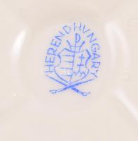 Herendi virág mintás bonbonrei, kézzel festett, jelzett, apró kopásnyomokkal, m: 12,5 cm