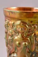 Zsolnay szüreti kupa, eozin mázas, jelzett, apró kopásnyomokkal, m: 16 cm