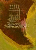 Zsolnay szüreti kupa, eozin mázas, jelzett, apró kopásnyomokkal, m: 16 cm