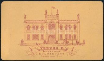 cca 1870 Kerekes Sámuel (1847-1895) tanár és író műtermi egész alakos portréja, Veress Ferenc (1832-...