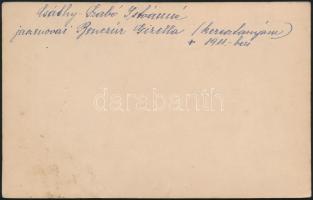 1911 Csáthy Szabó Istvánné jaszenovai Benczúr Gizella (1843-1912) keményhátú fotója, Csáthy Szabó Is...