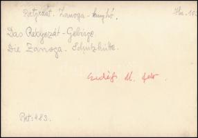 cca 1910 Retyezát, Zanoga-kunyhó, Erdélyi Mór felvétele, hátulján feliratozva, 11,5×16 cm /

cca 1...