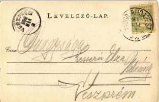 1904 Dombóvár, Kettes vasúti híd vonattal. Möhsl József fényképész