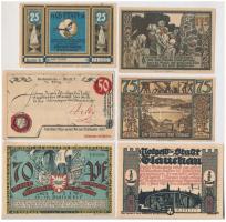 Németország / Weimari Köztársaság ~1921. 6db-os városi szükségpénz tétel, közte Riesengebirge, Bad E...