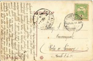 1907 Dunaharaszti, vasútállomás, gőzmozdony. Adler Adolf kiadása