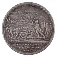 Svájc ~1740-1750. "Romulus / Fondation de Rome A. R. 1." Ag emlékérem a "Római Köztár...