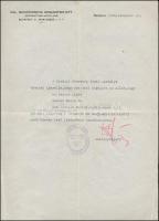 1944 Svéd Király Követség igazolása zsidó személyek részére, hogy nem emel kifogást az ellen, hogy lakásukban maradhassanak, 1944. dec. 11., fejléces papíron, osztályvezetői aláírással, pecséttel, hajtásnyommal / 1944 Swedish Schutzpass for Jewish persons, that certify, that they can stay in their home, 11. Dec. 1944., on letterhead paper, with signature of a head of department, stamp, folded.