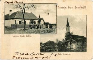 1904 Dunaújváros, Dunapentele, Sztálinváros; katolikus templom, Lengyel István üzlete és saját kiadása (Rb)
