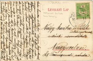 1913 Orosháza, Vasútállomás, Központi szálloda lovaskocsija, férfi kerékpárral / Bahnhof / railway s...