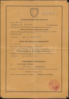 1944 Svájci Követség német, francia és orosz nyelvű igazolása brit állampolgár részére, pecséttel, hajtásnyommal / Swiss Schutzpass