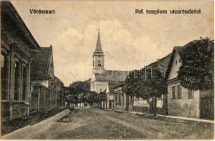 Vörösmart, Zmajevac; utcakép és református templom / street view with Calvinist church