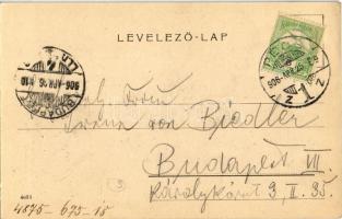 1906 Pécs, Ferenc József gyalogsági laktanya, katonák. Kiadja Fischer Ferenc