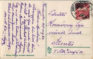 1917 Karánsebes, Caransebes; Fő tér, Kereszt, piac, városház / Piata principala / main square, Cross...