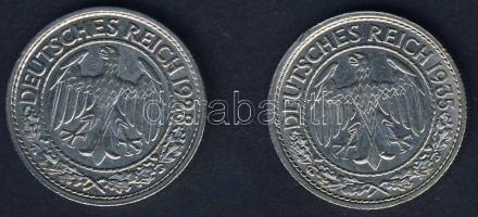 Német Birodalom/Weimari Köztársaság 1928A+1935A 50Pf 2klf évszám T:2,2/3+