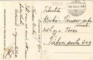 1917 Szerencs, Cukorgyár, udvari részlet. Kiadja Schönfeld Zoltán