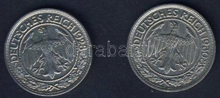 Német Birodalom/Weimari Köztársaság 1928A+1930A 50Pf 2klf évszám T:2,2/3+