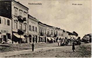 1917 Kézdivásárhely, Targu Secuiesc; Fő tér, Szűcs János üzlete. Turóczi István kiadása / main square, shops