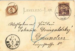 1901 Késmárk, Kezmarok; Katolikus templom, karzat és oltár, belső. Julius Kuszmann kiadása / Catholi...