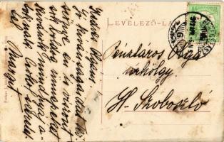 1912 Beregszász, Berehove; Verbőczy tér, Royal szálloda, kávéház, étterem, Hitelintézet, Izsák Ödön,...