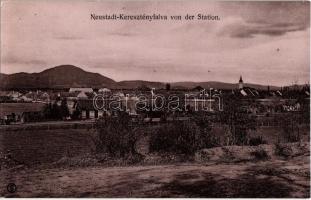 Keresztényfalva, Neustadt, Cristian; vasútállomás. H. Zeidner No. 158. / Bahnhof / railway station