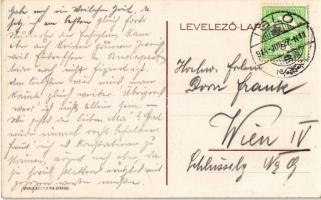 1914 Igló, Zipser Neudorf, Spisská Nová Ves; templom előtti park. Divald Károly fia / park in front ...