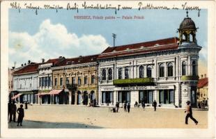 Versec, Vrsac; Frisch palota, Josef Unger, Dembitz Márk, Schicker Julius, Alexander Gergecs, Frisch Hugo divatáruháza, Takarékpénztár / palace, shops, savings bank + "Stabsoffizier Nr. 5. der Eisenbahn Truppen"