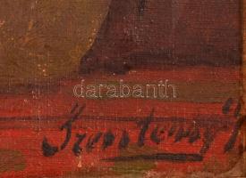 Szentessy jelzéssel: Hölgy kombinéban.  Olaj, vászon, keretben, 33×22 cm