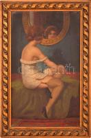 Szentessy jelzéssel: Hölgy kombinéban.  Olaj, vászon, keretben, 33×22 cm