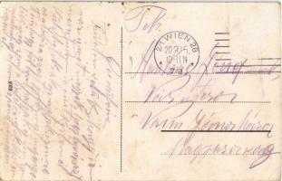 1915 Árpatarló, Ruma; Vasút utca, városháza / Kolodvorska ulica / Eisenbahn Gasse / railway street, ...