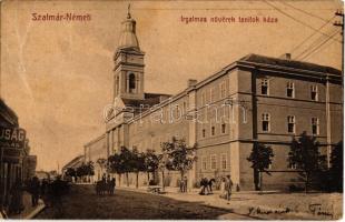 1909 Szatmárnémeti, Satu Mare; Irgalmas nővérek tanítók háza, újság árus. W.L. (?) No. 236. / nunnery, newspaper shop (EK)