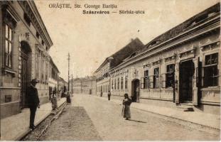 Szászváros, Broos, Orastie; Sörház utca. Weisz Dezső kiadása / Strada Georger Baritiu / street view (r)