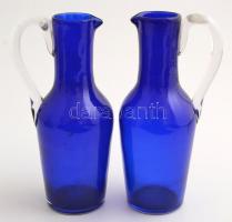 cca 1840 Antik francia ezüst (Ag.) olaj-ecet tartó, jelzett, dugók nélkül, jó állapotban, m: 29 cm, ...