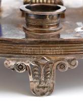 cca 1840 Antik francia ezüst (Ag.) olaj-ecet tartó, jelzett, dugók nélkül, jó állapotban, m: 29 cm, ...