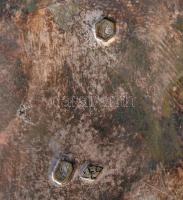 cca 1840 Antik francia ezüst (Ag.) olaj-ecet tartó, jelzett, dugók nélkül, jó állapotban, m: 29 cm, ...